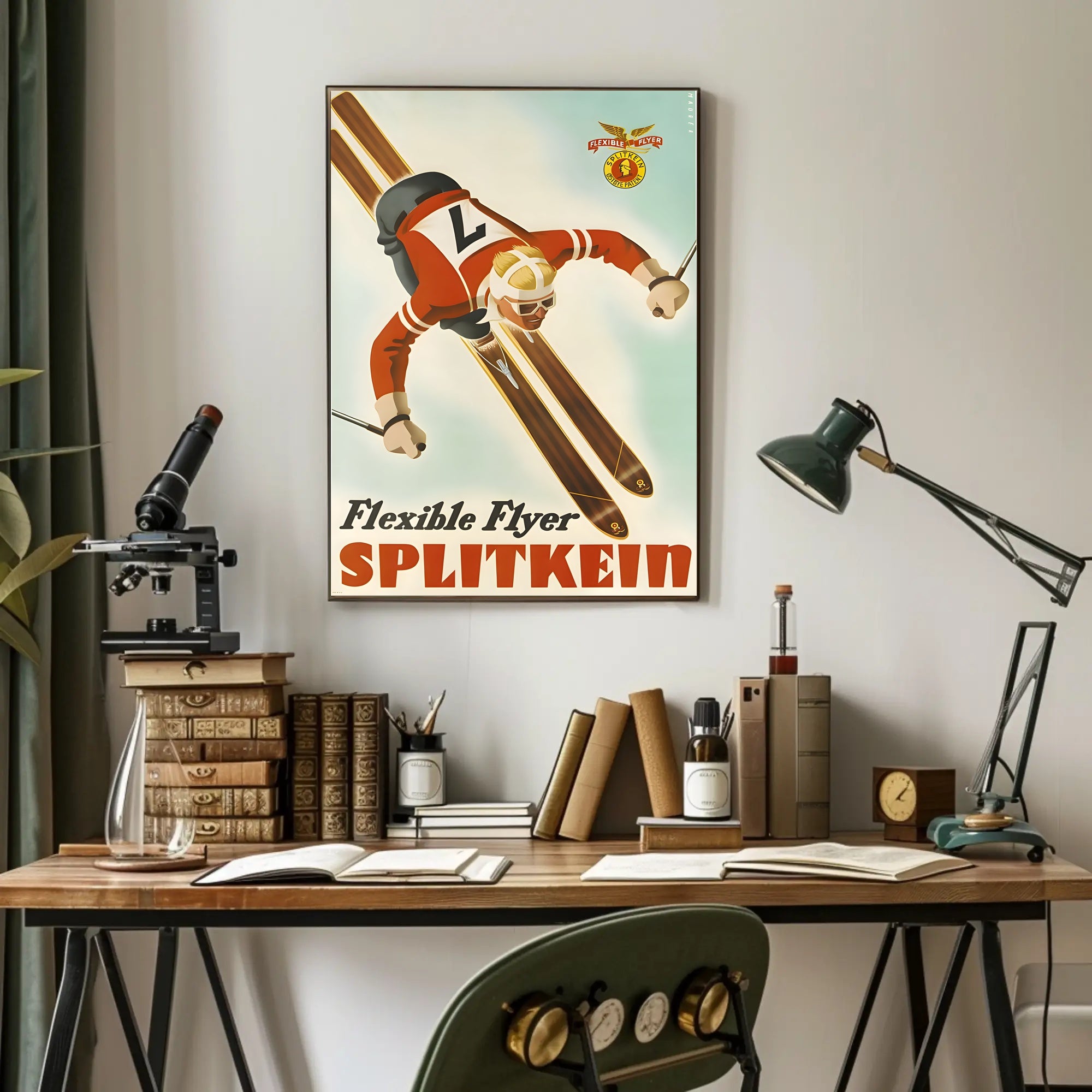 Vintage Skiing Adventure Poster - Sports Poster PosterGoat