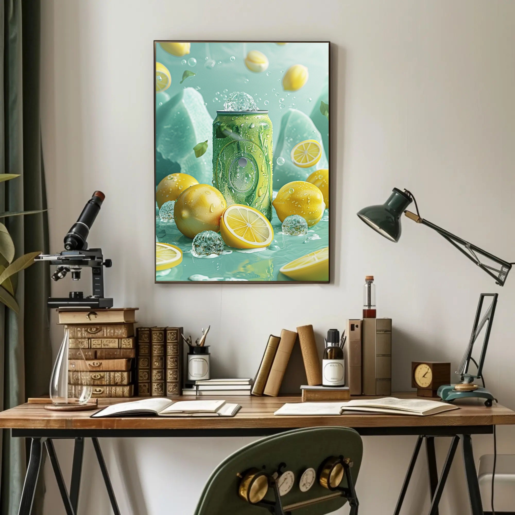 Refreshing Lemon Soda Scene Poster - Abstract or Artistic Poster PosterGoat
