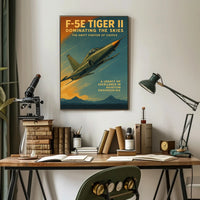 F-5E Tiger II Fighter Jet Vintage Military Recruitment Poster