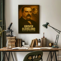 Grover Cleveland Vintage Presidential Poster Analog Film Aesthetic Portrait Wall Art Historical