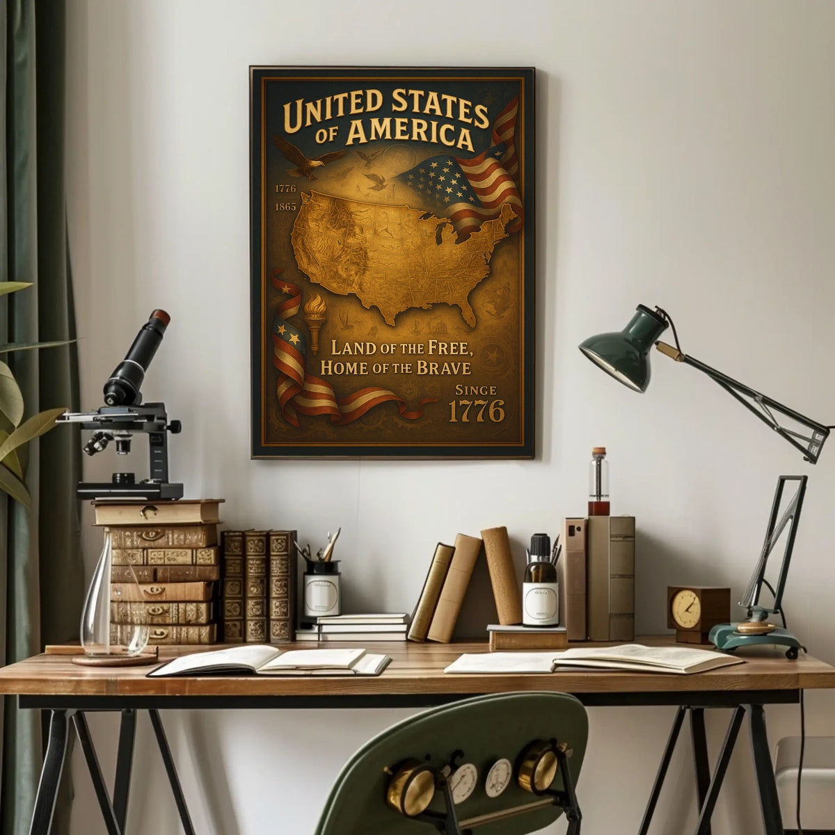 United States of America Land of the Free Poster
