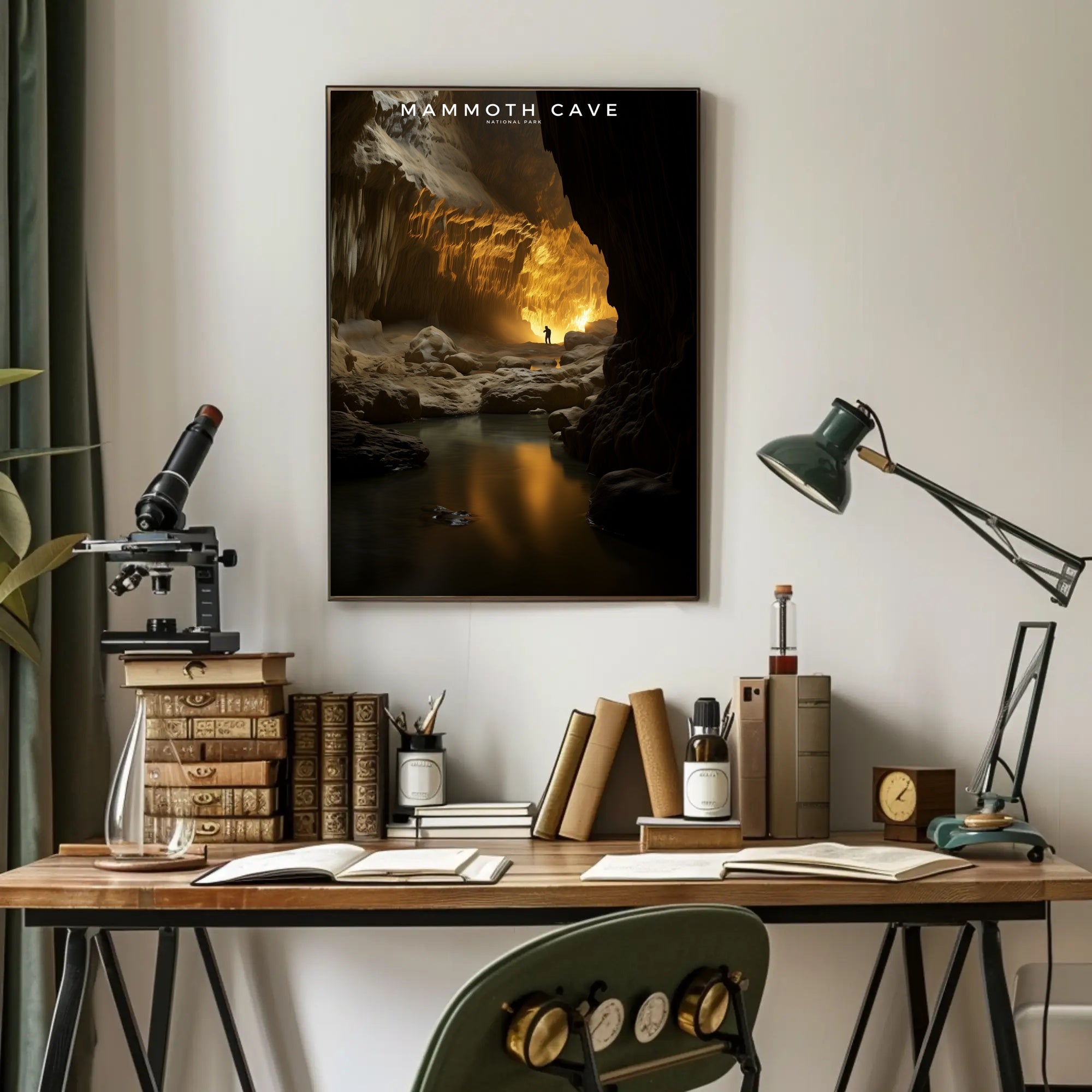 Mammoth Cave Travel Poster Vintage Cave Wall Art