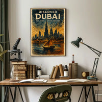 Dubai Skyline Poster Jewel of the Emirates for Home Decor