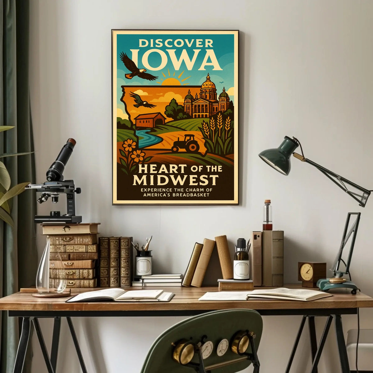 Discover Iowa Heart of the Midwest Poster