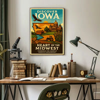 Discover Iowa Heart of the Midwest Poster