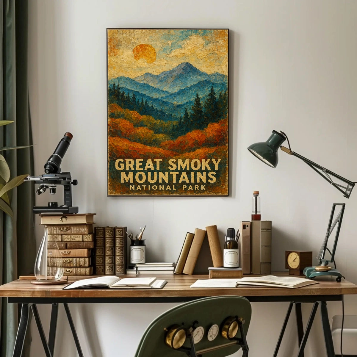 Great Smoky Mountains National Park Scenic Wanderlust Nature Escape Vintage Inspired Wall Art Poster
