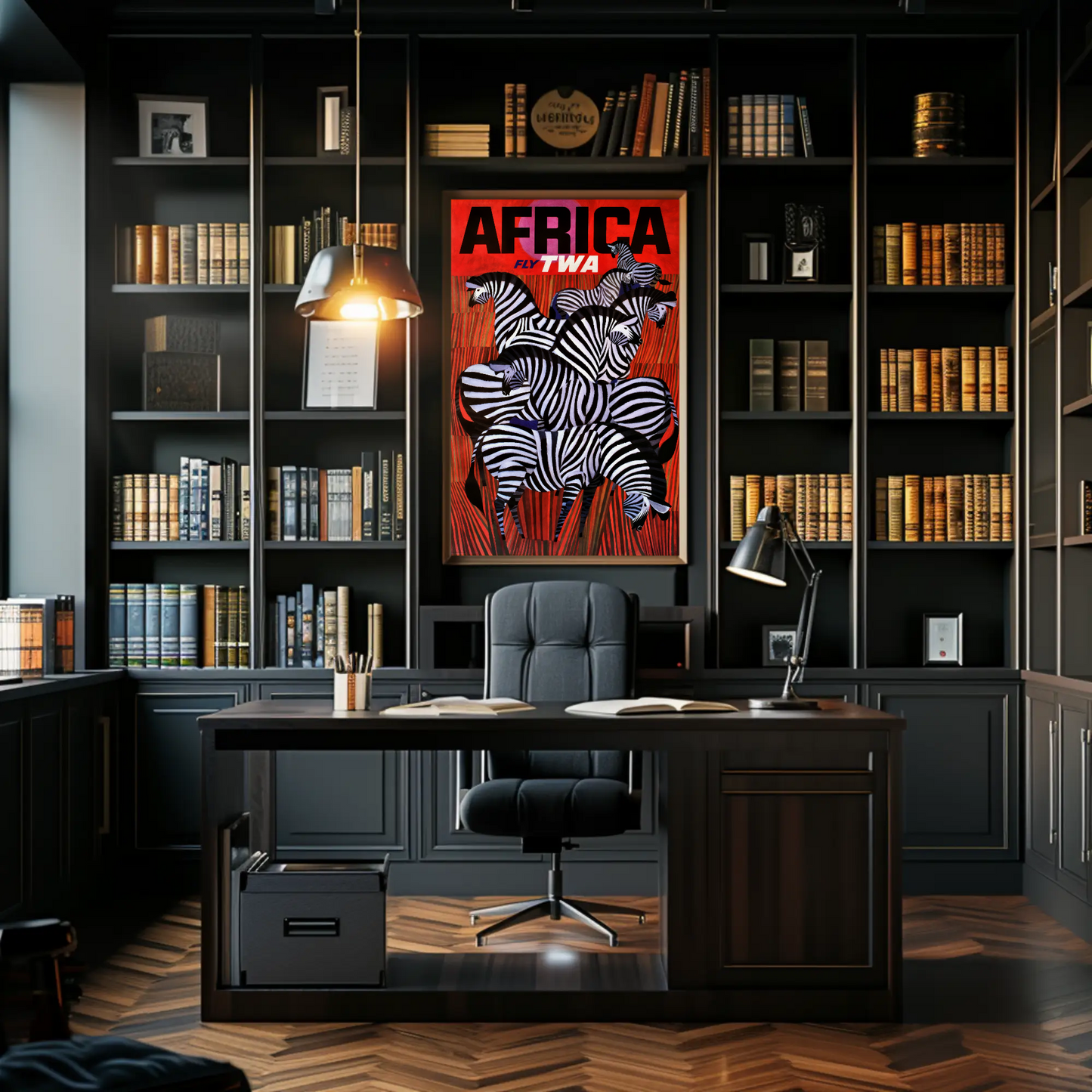Fly TWA to Africa Travel Poster by David Klein
