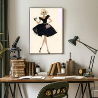 Fashion Illustration in Black Poster