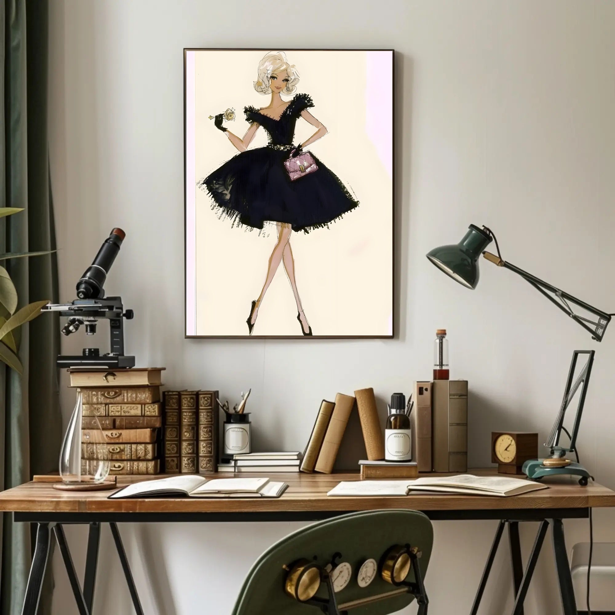 Fashion Illustration in Black Poster