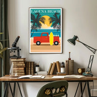 Laguna Beach California Retro Travel Poster