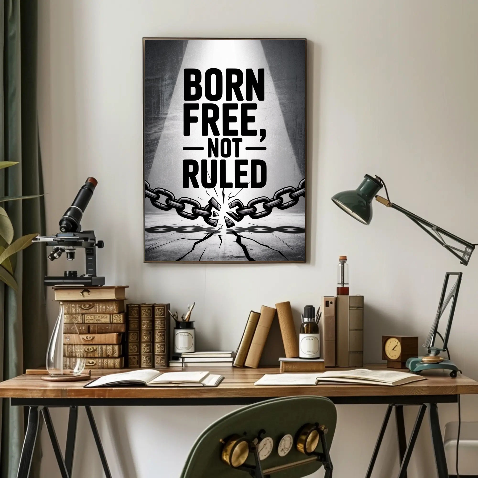 BORN FREE NOT RULED Motivational or Quote Poster