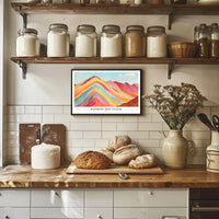 Vibrant Rainbow Mountains Abstract Artistic Poster