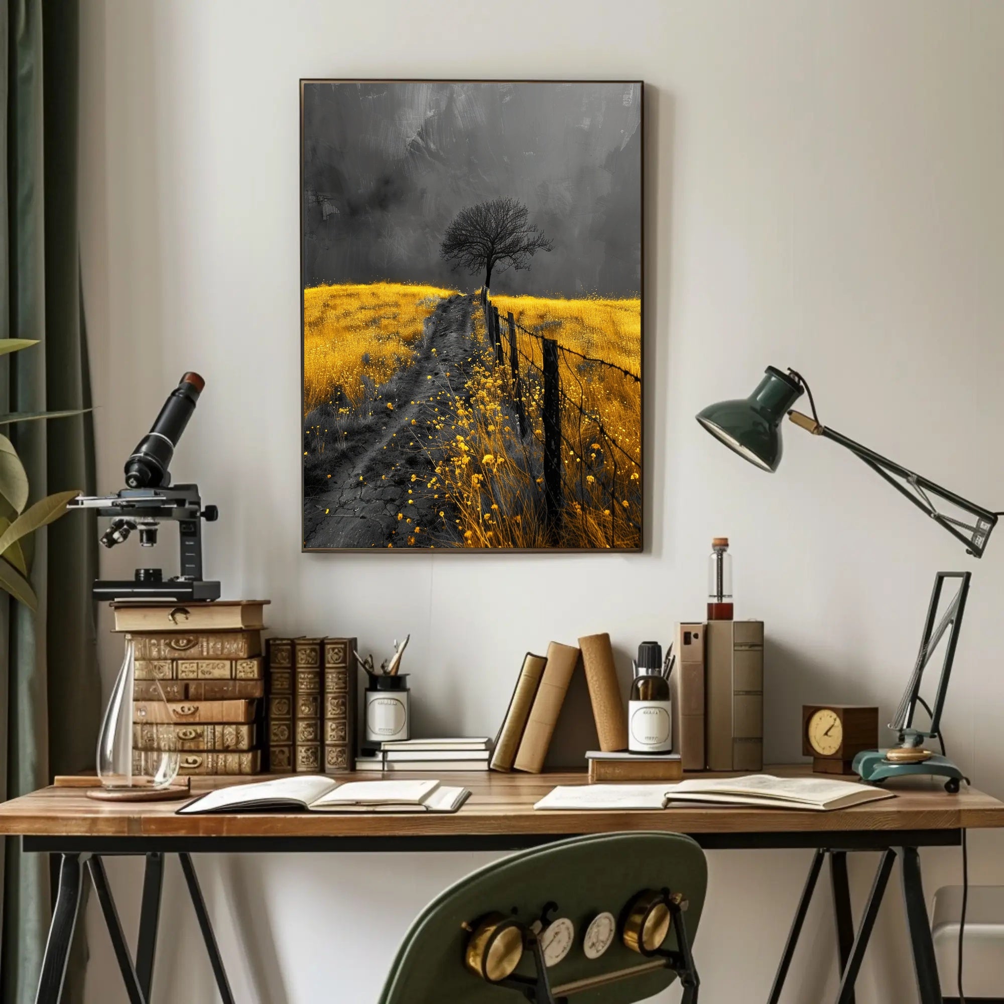 Solitary Tree Landscape: Artistic Abstract or Artistic Poster PosterGoat