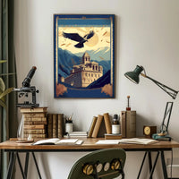 Majestic Fortress Beneath the Soaring Eagle Poster