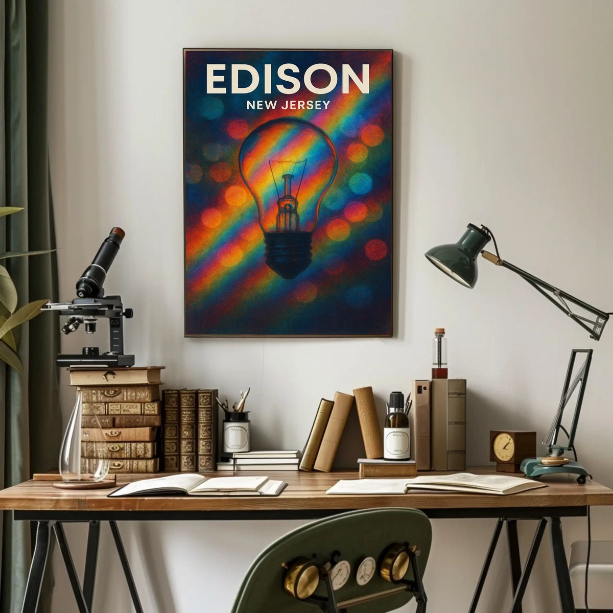 Edison New Jersey Scenic Minimalist Typography Poster