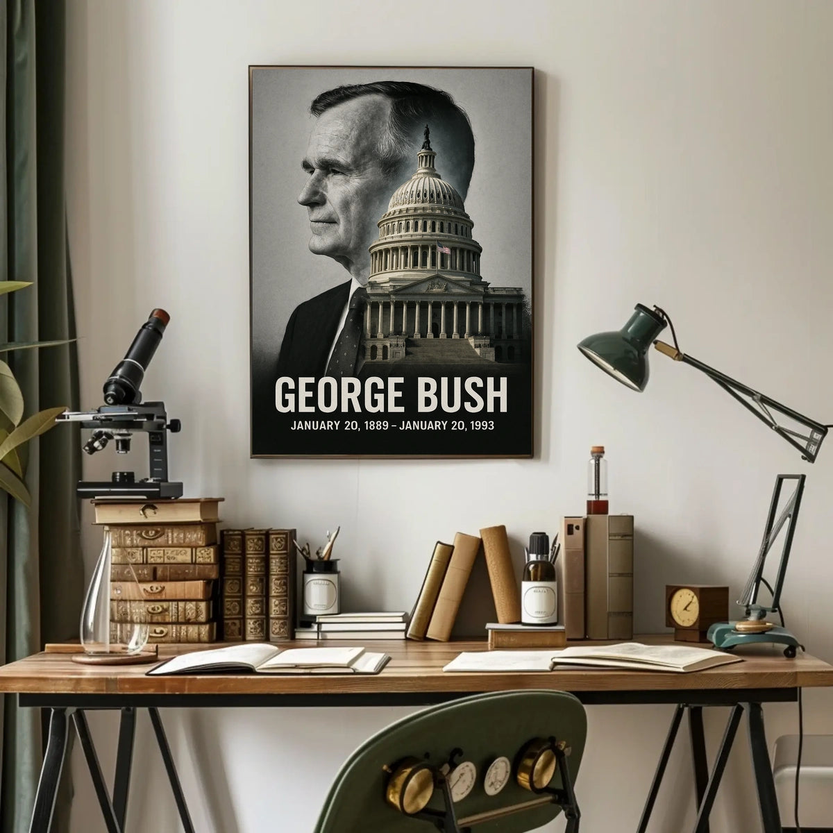George H. W. Bush 41st President of the United States Reflections Poster