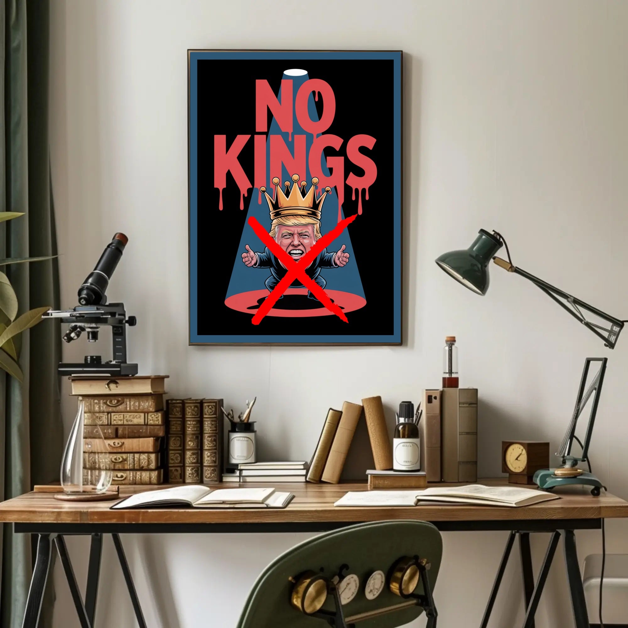 NO KINGS Anti-Monarchy Political or Propaganda Poster