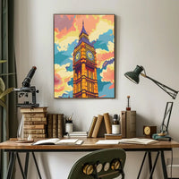 Big Ben Pop Art Poster: Vibrant London Icon