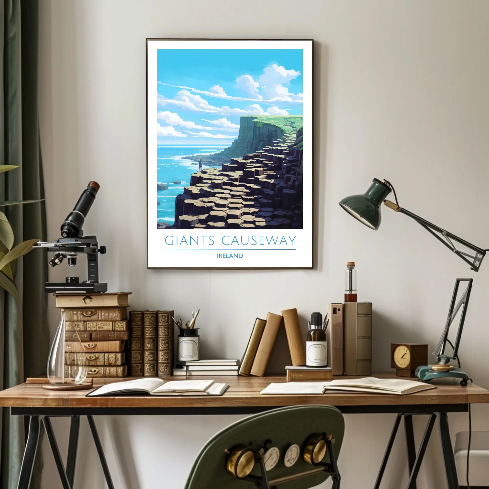 Giants Causeway Illustration Poster