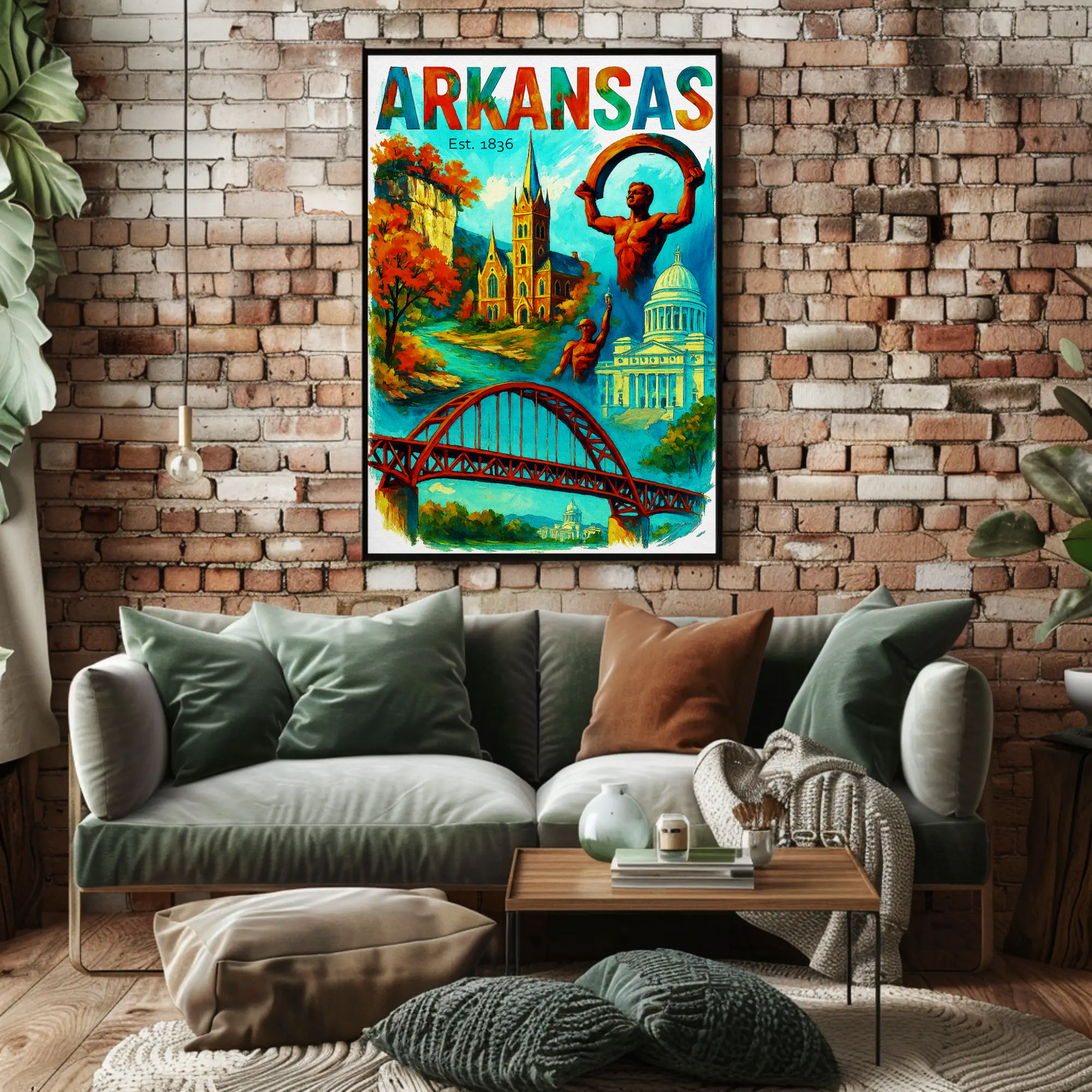Arkansas Wall Art Vintage Travel Poster