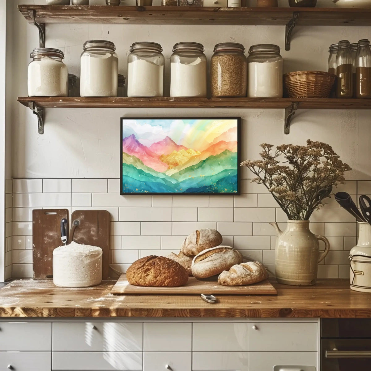 Vibrant Mountain Landscape Poster