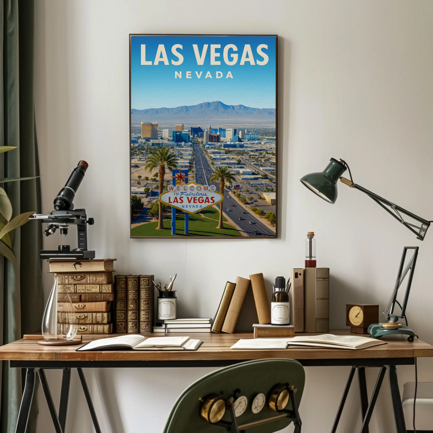 Daytime Las Vegas Nevada Welcome Sign View Poster
