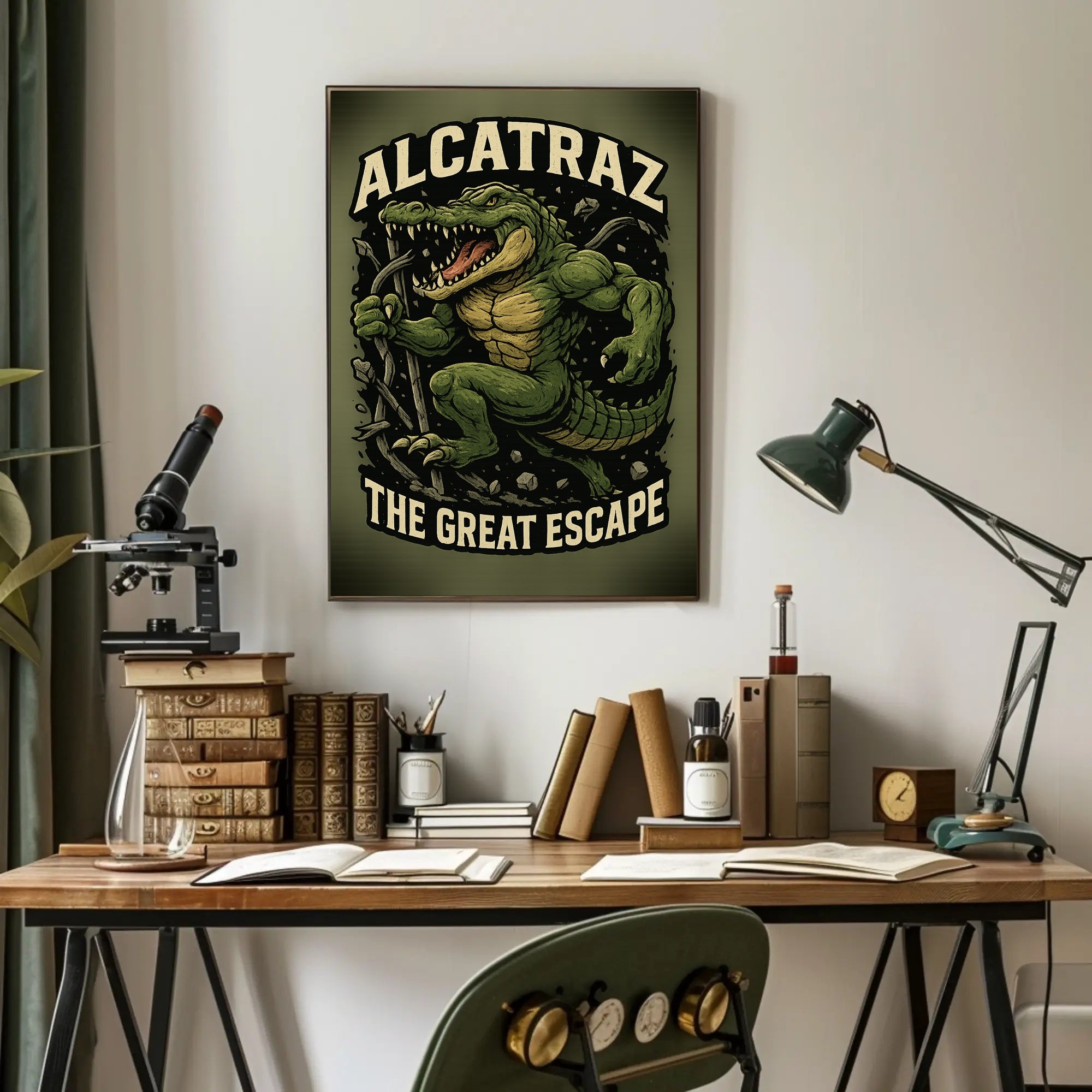 Fierce Alligator Escape Fantasy or Mythology Poster PosterGoat