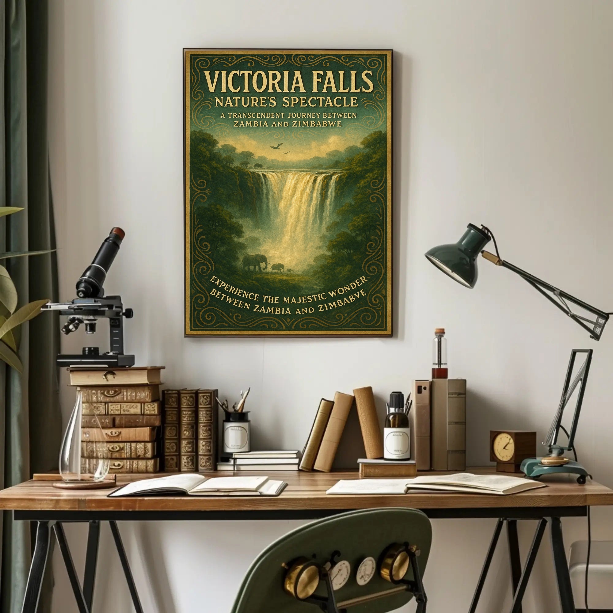 Victoria Falls Nature's Spectacle Vintage Travel Poster
