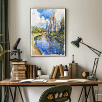 Enchanted Castle Reflection Poster PosterGoat