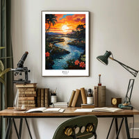 Bali Sunset Tropical Getaway Travel Poster PosterGoat