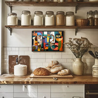 Cubist Faces Abstract Modern Art Poster Print