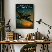 Vintage Douglas B-23 Dragon Aircraft Poster