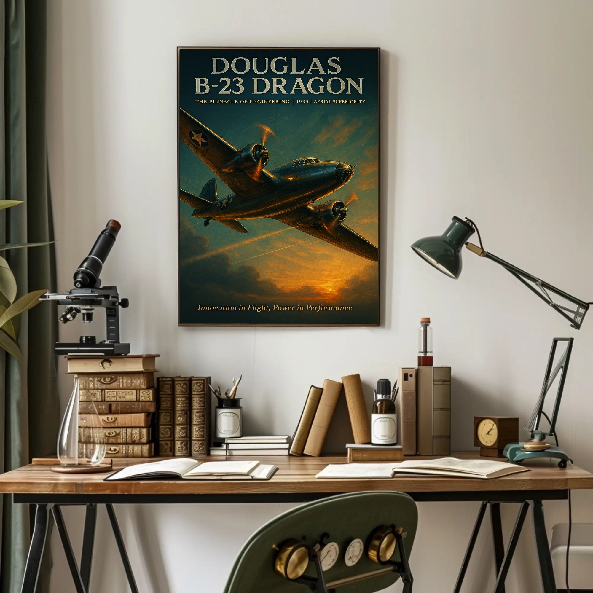 Vintage Douglas B-23 Dragon Aircraft Poster