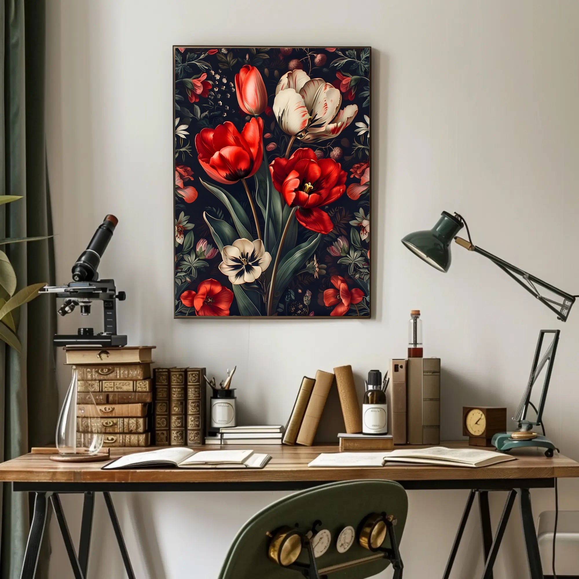 Botanical Elegance: Artistic Tulip Bouquet Poster