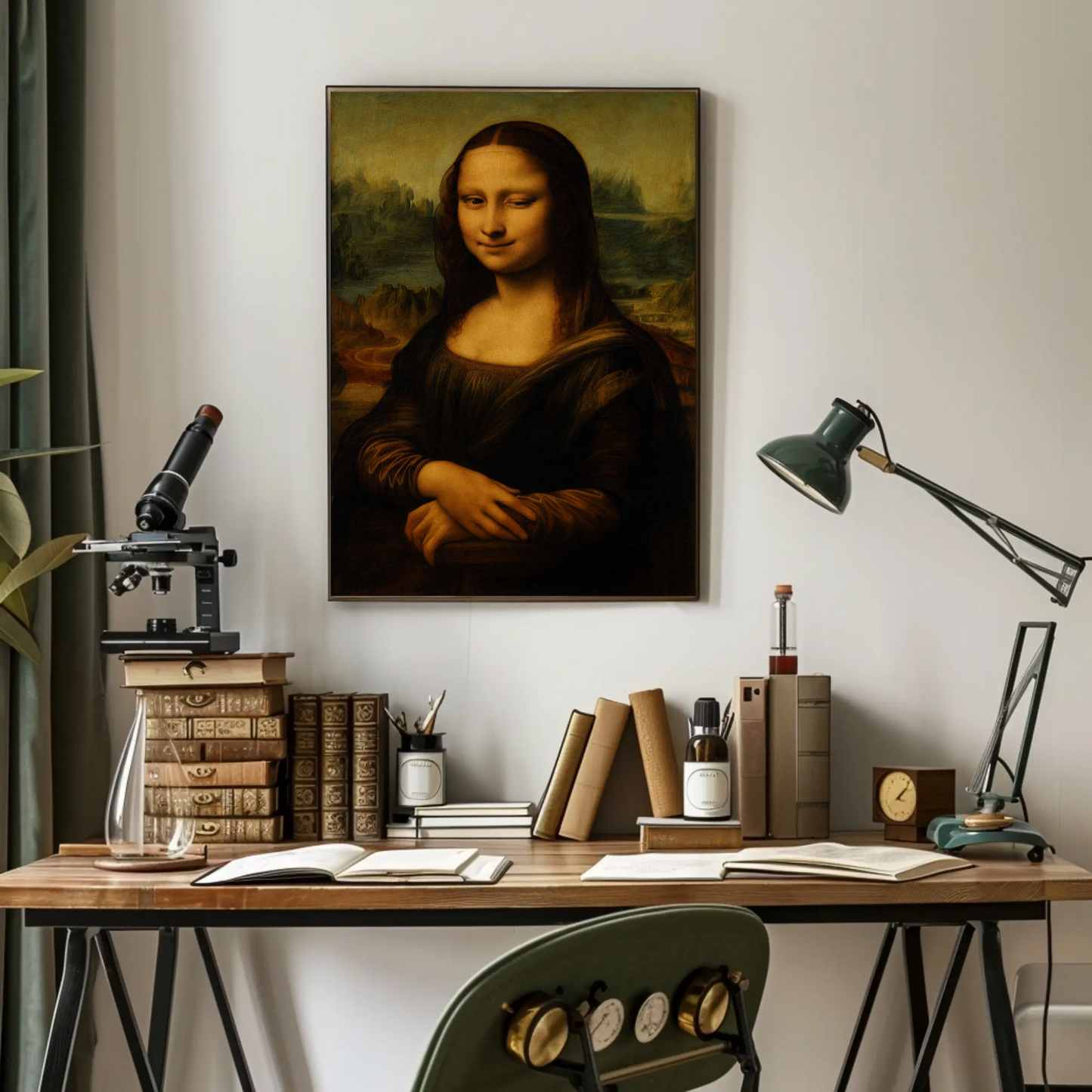 Mona Lisa Winking Classical Art Humor Poster Poster