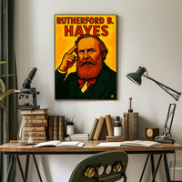 Rutherford Hayes Portrait Scenic Vintage Poster