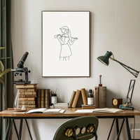 Minimalist Woman Golf Line Drawing Sports Poster