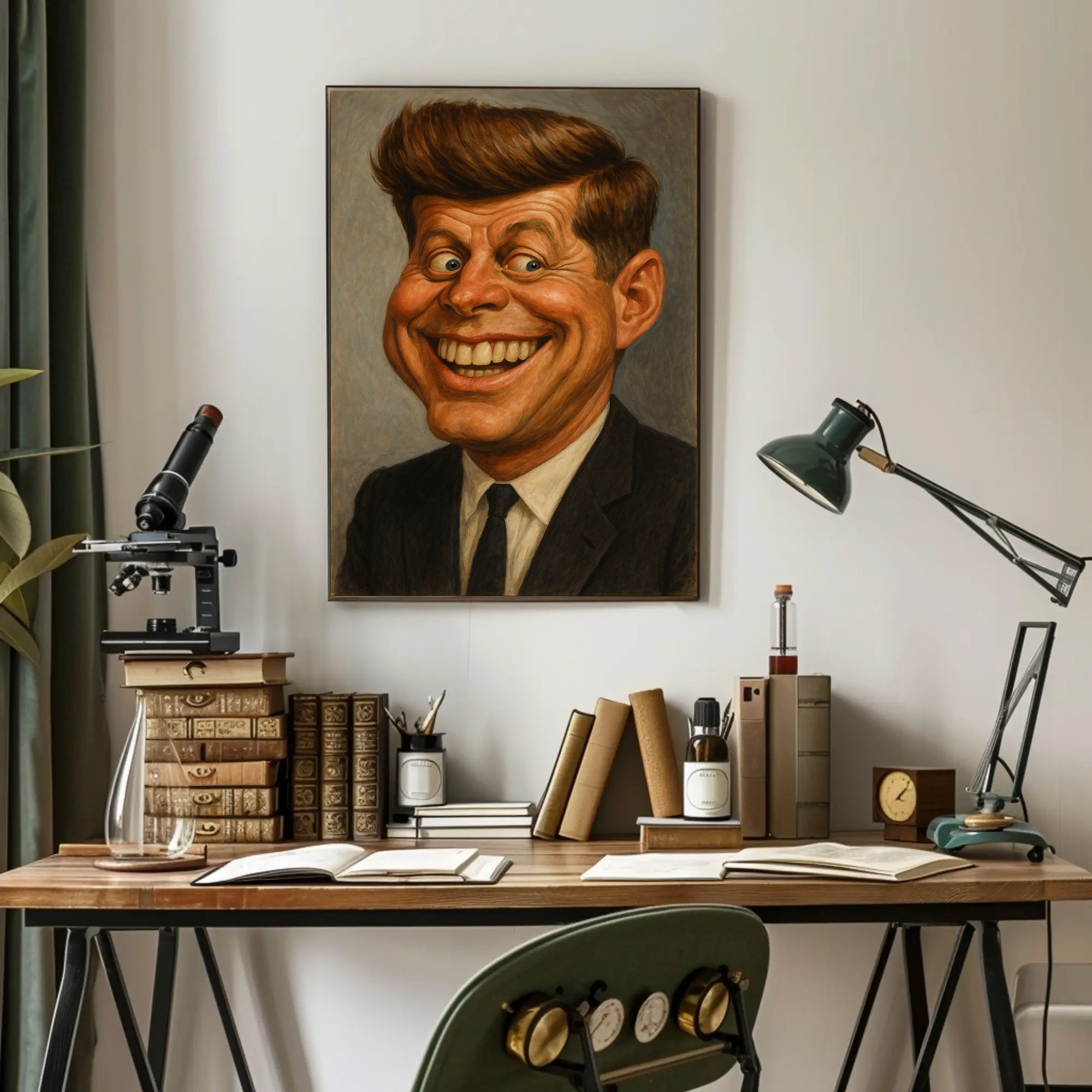 John F. Kennedy Caricature Poster PosterGoat