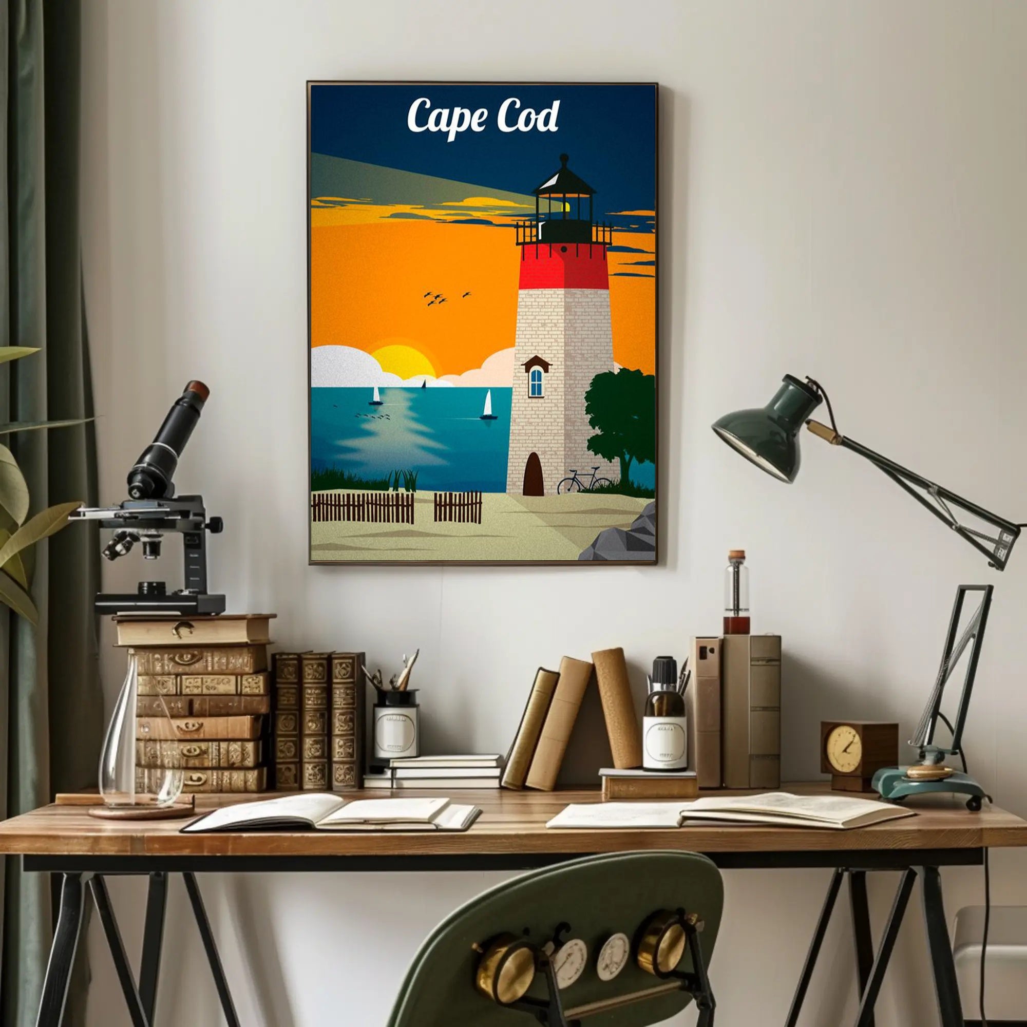 Cape Cod Lighthouse Coastal Adventure Travel Poster PosterGoat