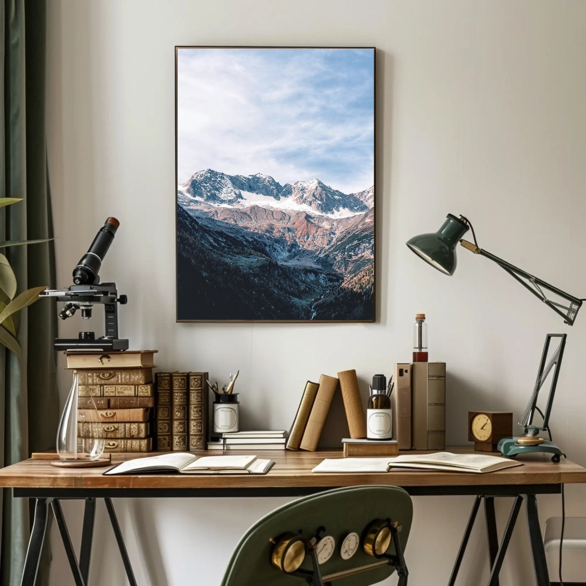 Majestic Alpine Landscape Photorealistic Mountain Poster