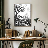 Modern Minimalist "N" Design Art Poster