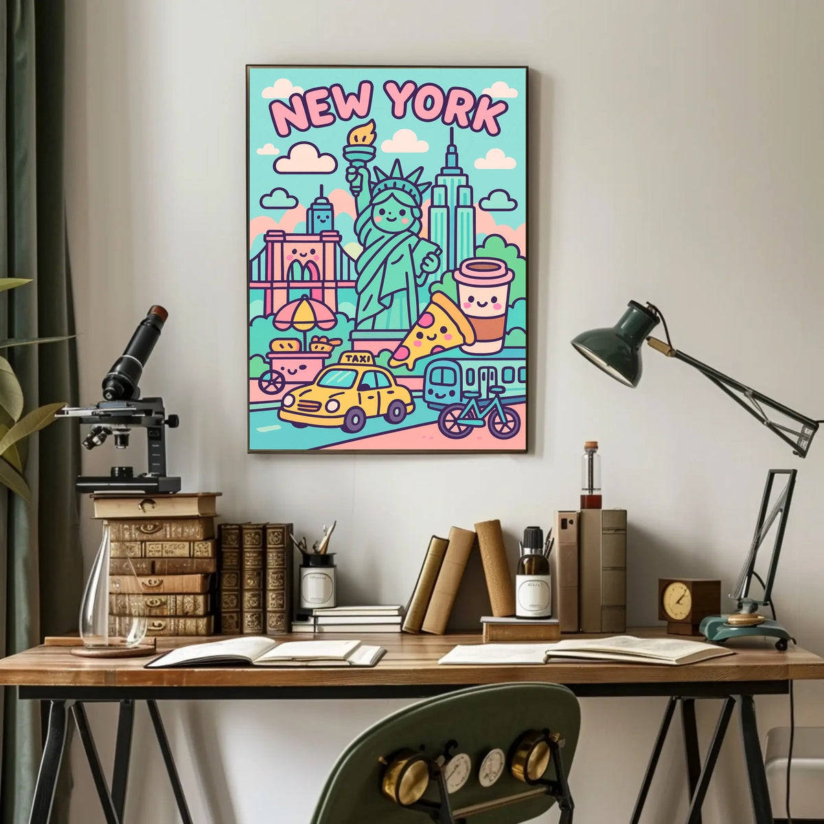 Whimsical New York Adventure Poster