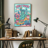 Whimsical New York Adventure Poster