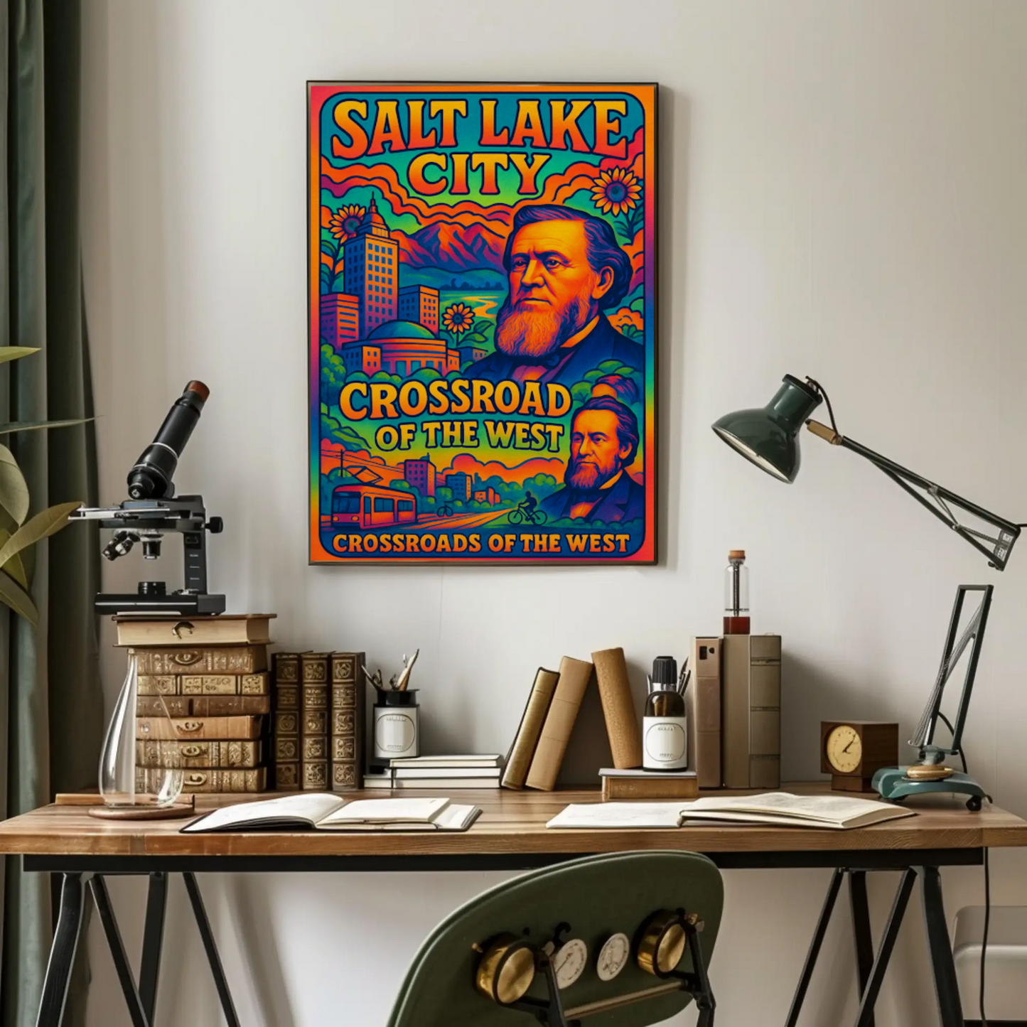 Discover Vibrant Salt Lake City: Retro Travel Poster