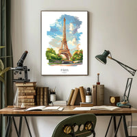 Eiffel Tower Parisian Scenery Art: Travel Poster PosterGoat