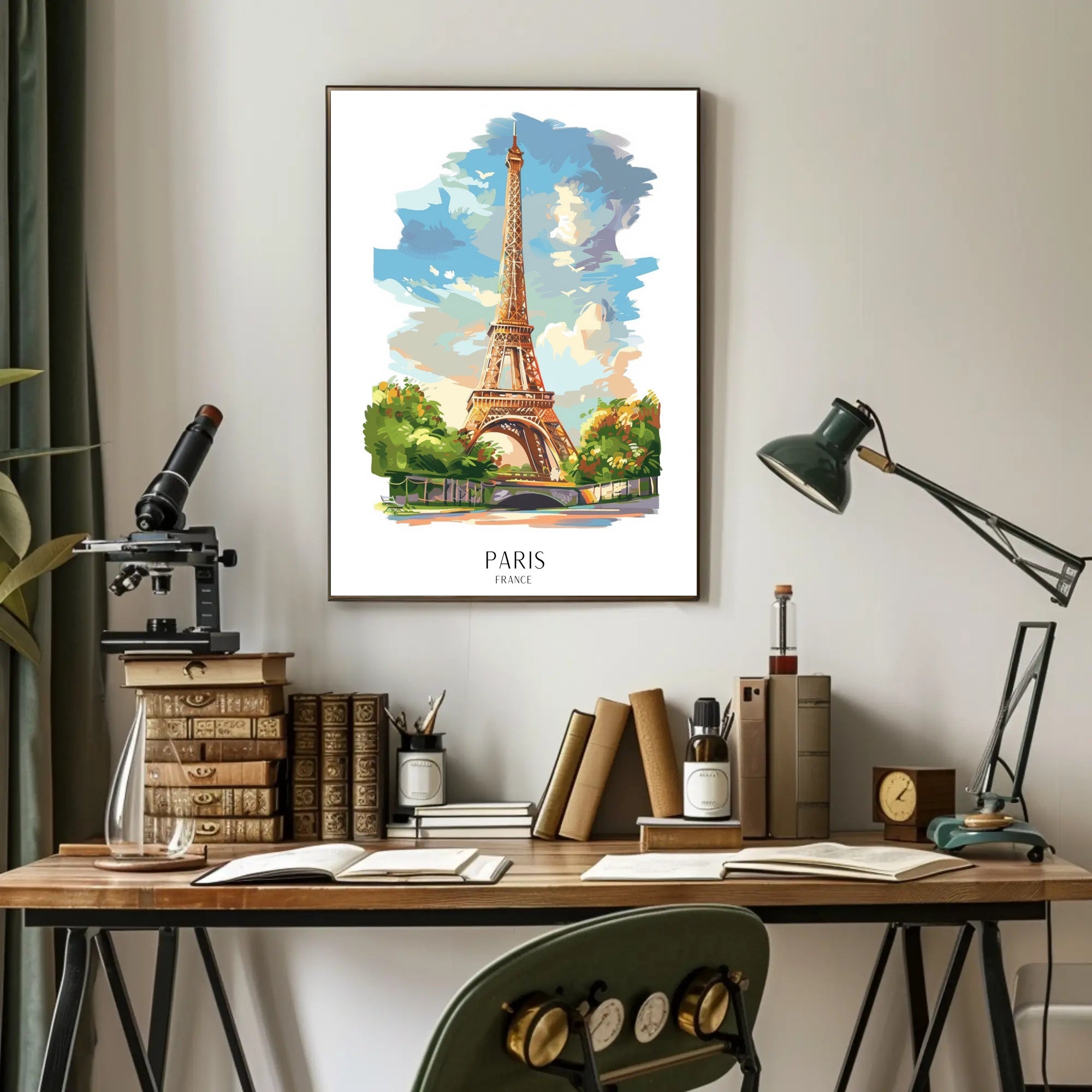 Eiffel Tower Parisian Scenery Art: Travel Poster PosterGoat