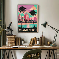 Miami Beach Sunset Poster
