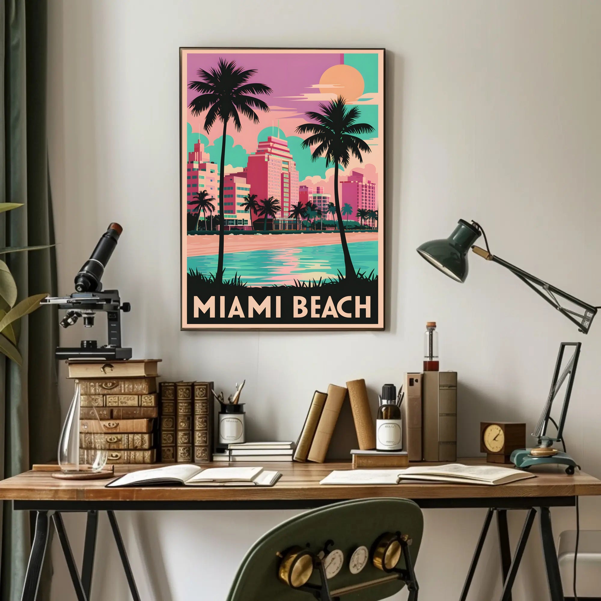 Miami Beach Sunset Poster