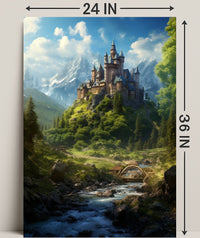 Enchanted Castle In The Mountains Poster PosterGoat