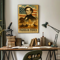 Franklin Pierce 14th President of the United States Layered Digital Collage Poster